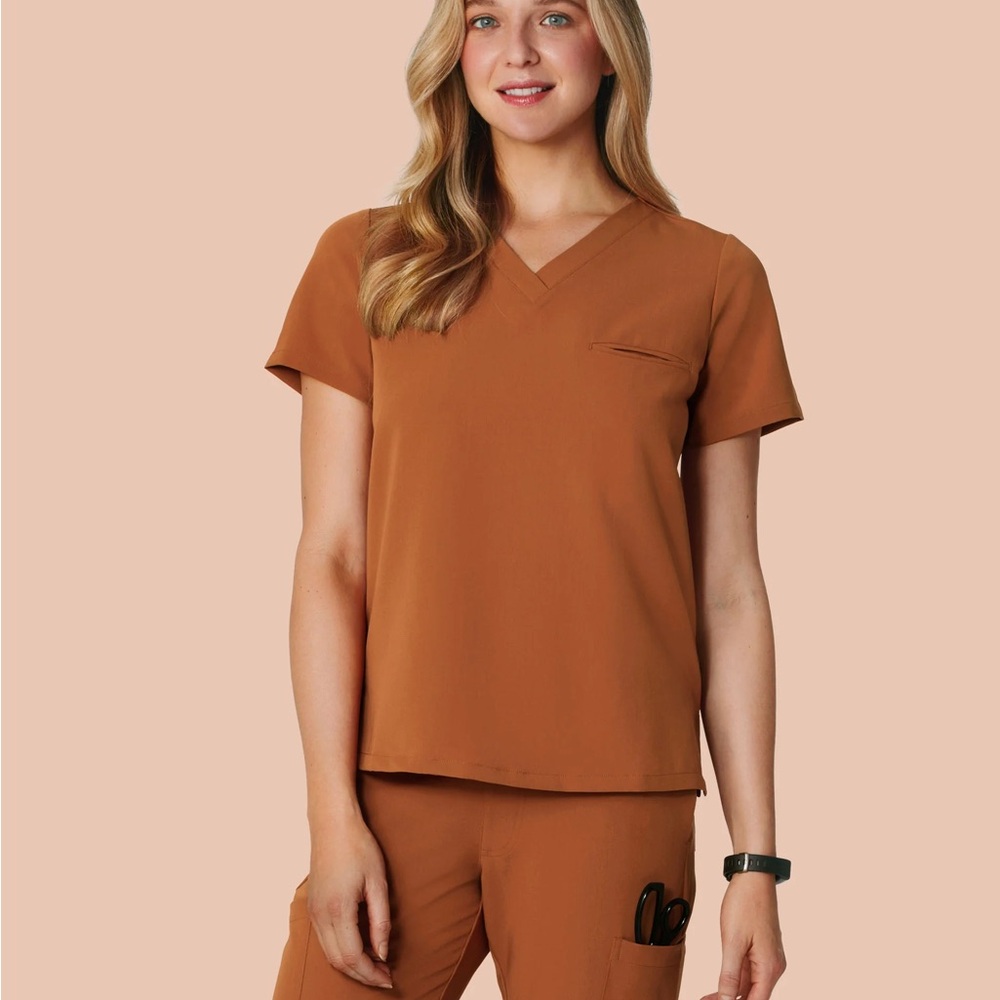 Mandala Scrub Set - Pecan - One pocket top & 9 pocket joggers